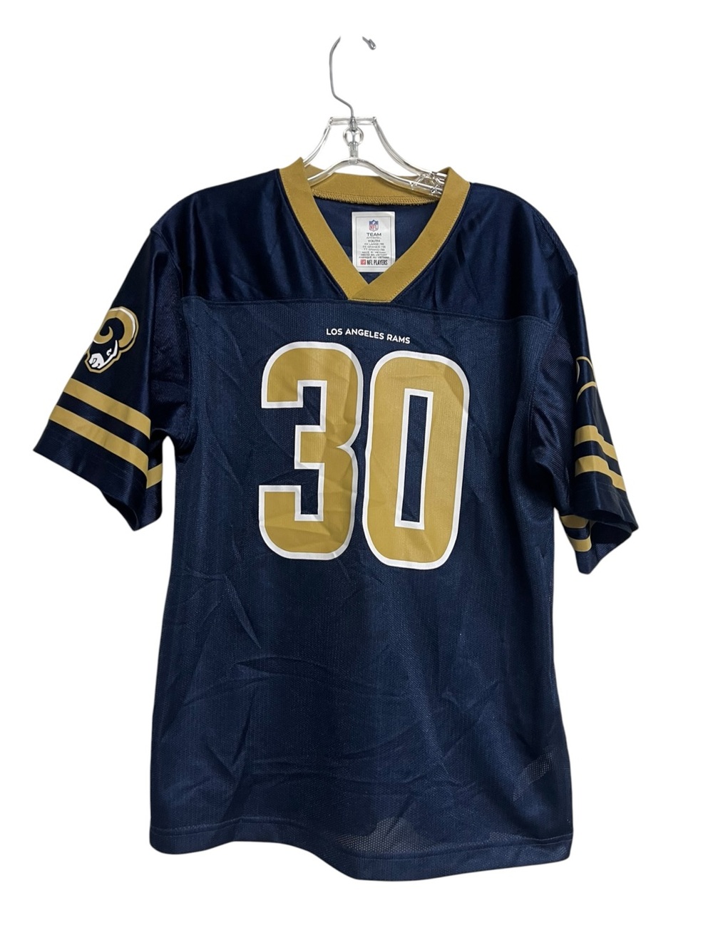 NFL Los Angeles Rams Navy and Gold #30 Todd Gurley II Football Jersey Blockette